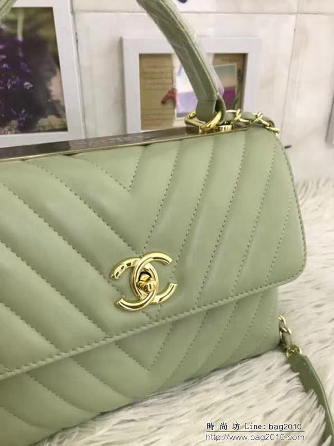 香奈兒CHANEL 92236 V格2018秋冬小羊皮手提肩背斜背鏈條包 DSC1080
